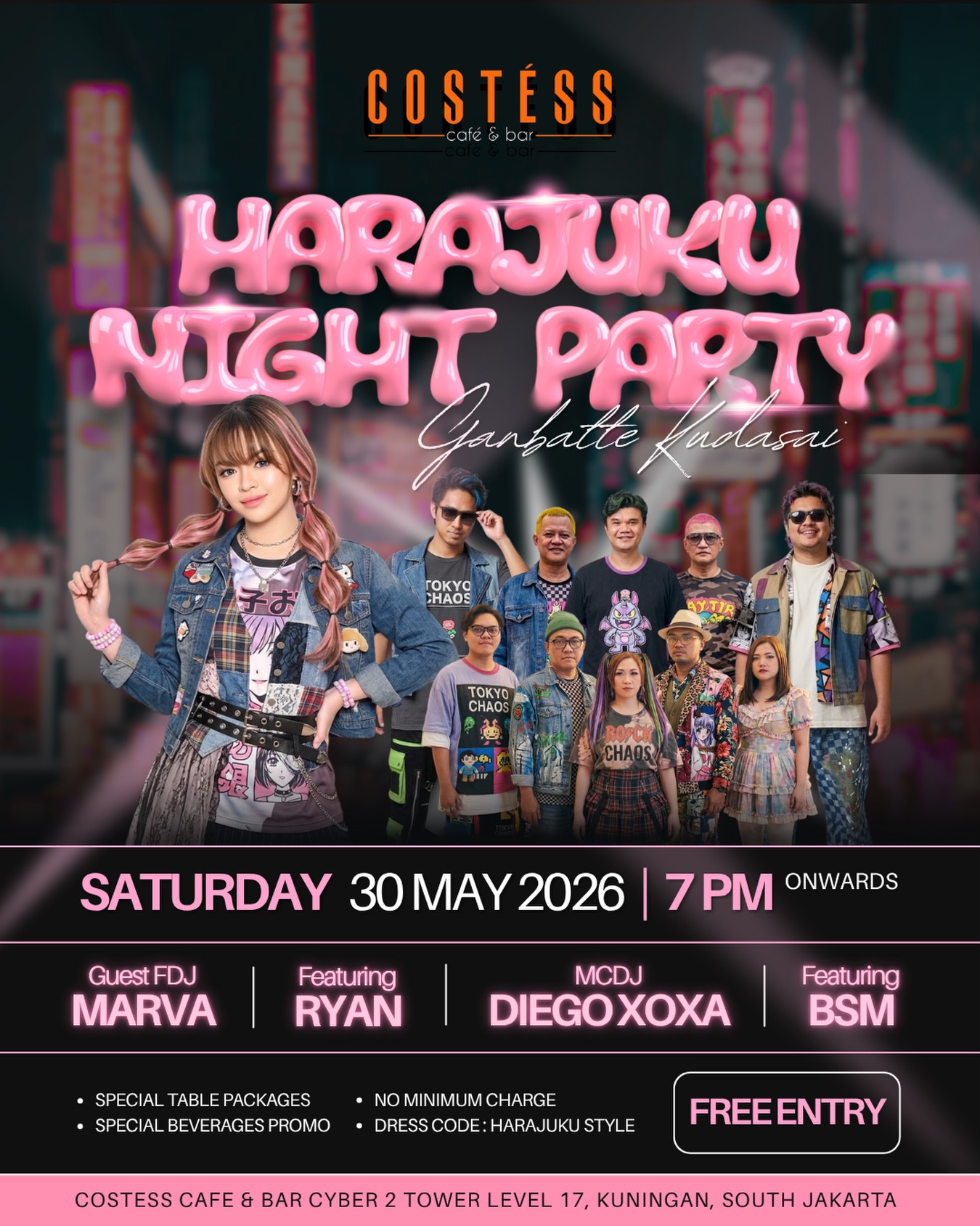 COSTESS CAFE & BAR - HARAJUKU NIGHT PARTY GANBATTE KUDASAI (MARVA)