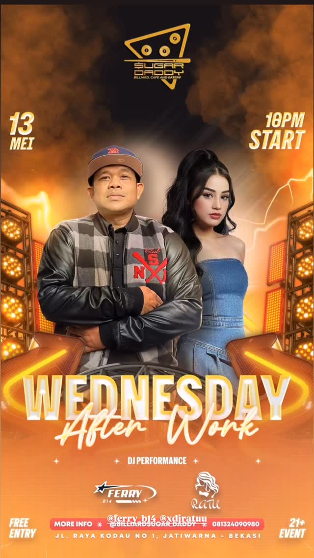 SUGAR DADDY BILLIARD, CAFE AND EATERY BEKASI - WEDNESDAY AFTER WORK (RATU & FERRY B14)