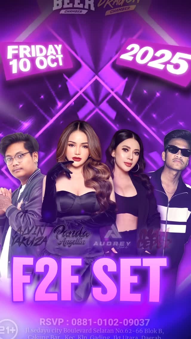 DRAGON BEER CHAMBER JAKARTA - F2F SET (PANDA ANGELLIN, AUDREY JUNE, IMAM CEPER, ALVIN YAKUZA)