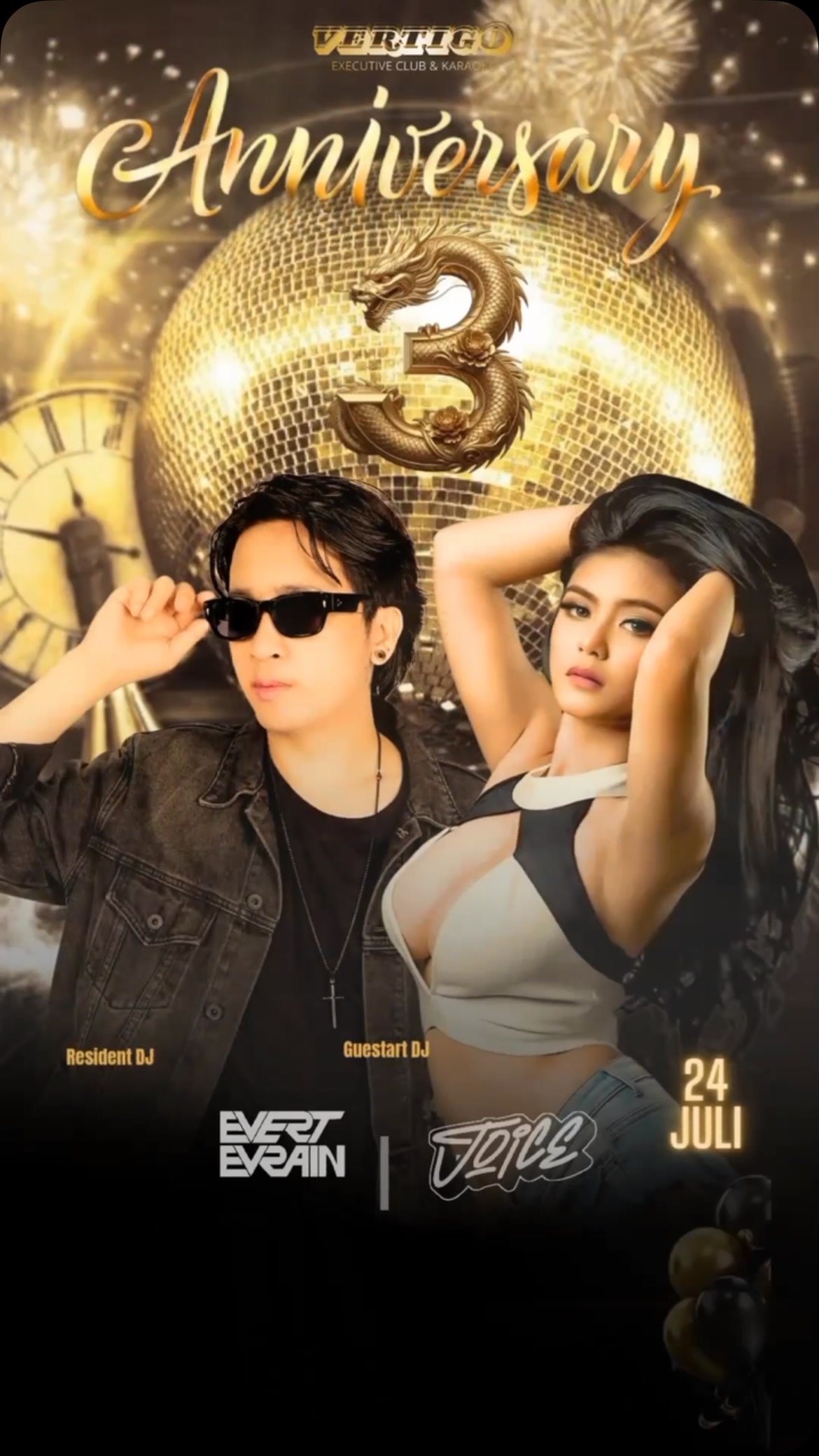 VERTIGO CLUB GADING SERPONG - 3RD ANNIVERSARY (EVERT EVRAIN & JOICE)