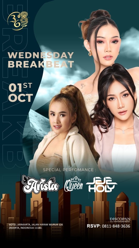 CLUB 36 MANGGA BESAR JAKARTA - WEDNESDAY BREAKBEAT (ARISTA, QUEEN, JEJE HOLY)