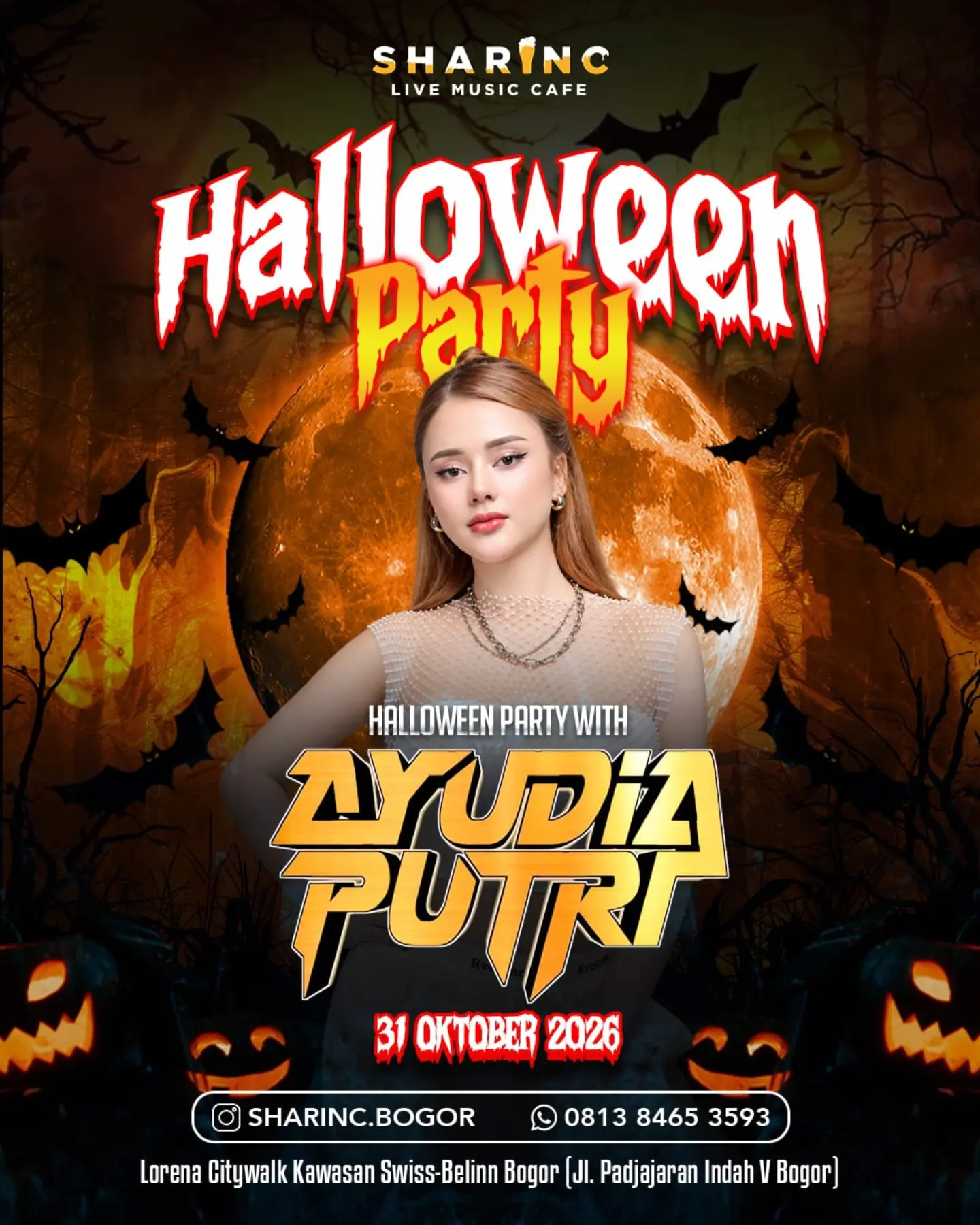 SHARINC LIVE MUSIC CAFE BOGOR - HALLOWEEN PARTY (AYUDIA PUTRI)