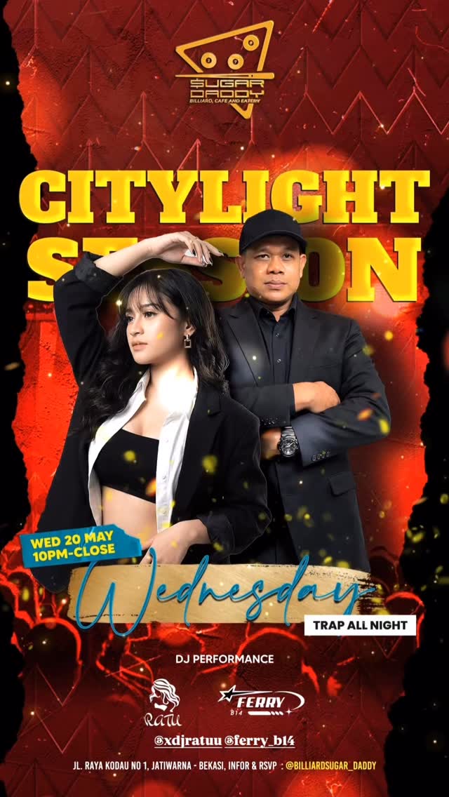 SUGAR DADDY BILLIARD, CAFE AND EATERY BEKASI - CITYLIGHT SESSION (RATU & FERRY B14)