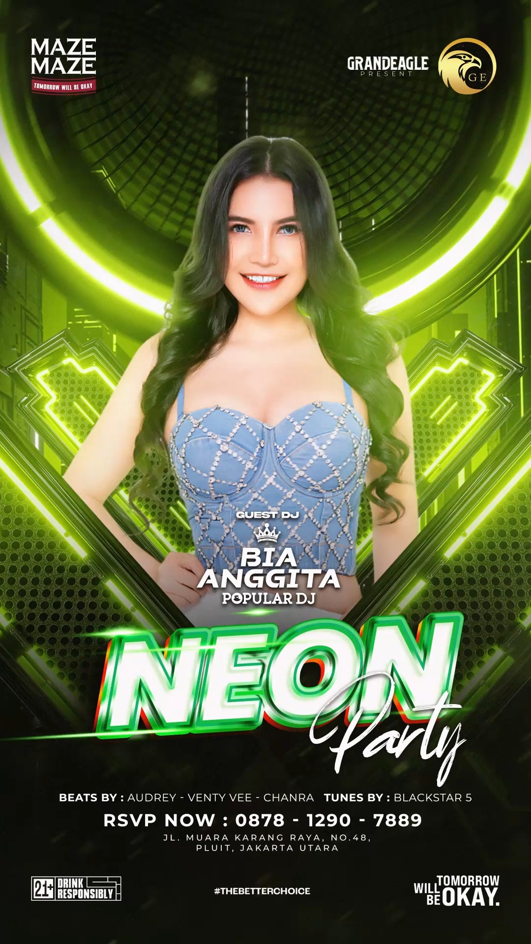 GRAND EAGLE CLUB PENJARINGAN JAKARTA - NEON PARTY (BIA ANGGITA)