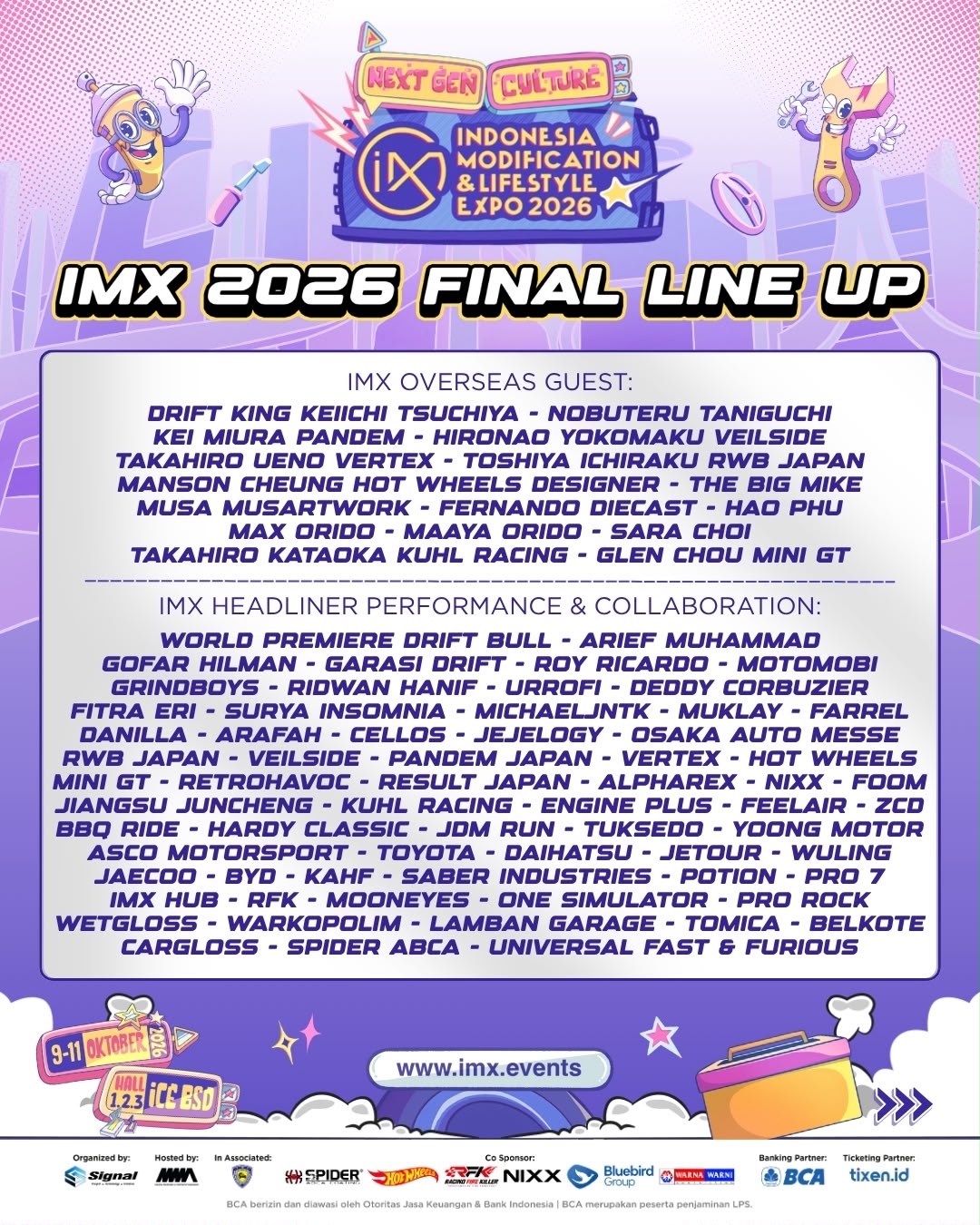 Bawa Atmosfer Modifikasi Dunia, IMX 2026 “Next Gen Culture” Siapkan Final Line Up Terbesar Sepanjang Sejarah