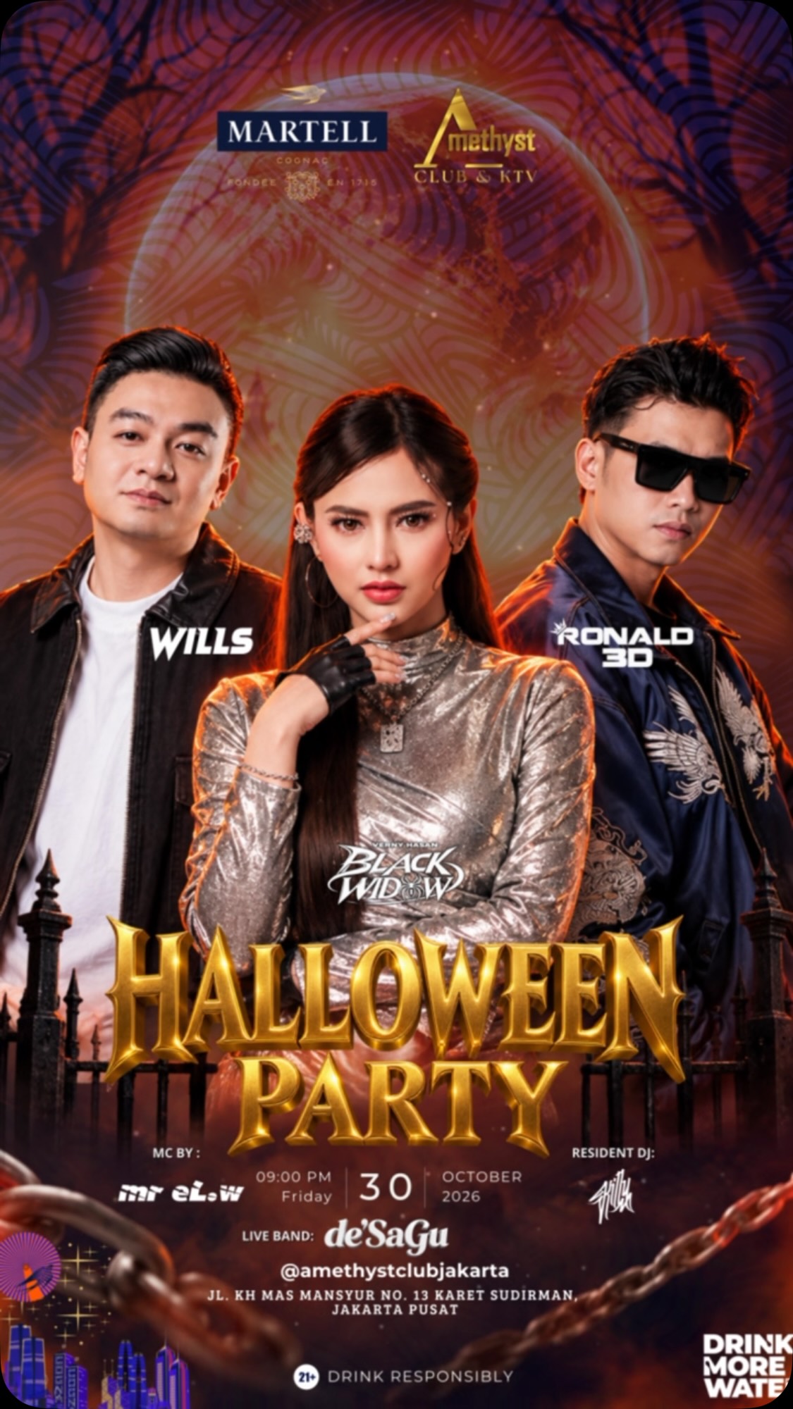 AMETHYST CLUB JAKARTA - HALLOWEEN PARTY (WILLS, BLACK WIDOW, RONALD 3D)