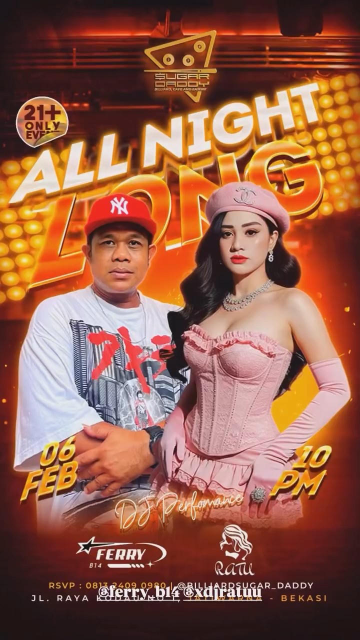 SUGAR DADDY BILLIARD, CAFE AND EATERY BEKASI - ALL NIGHT LONG (RATU & FERRY B14)