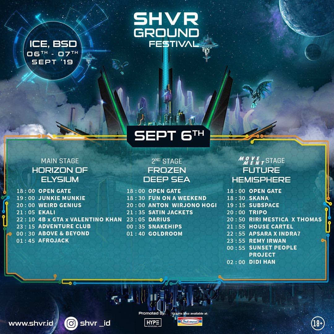 Set Times SHVR GROUND FESTIVAL 2019