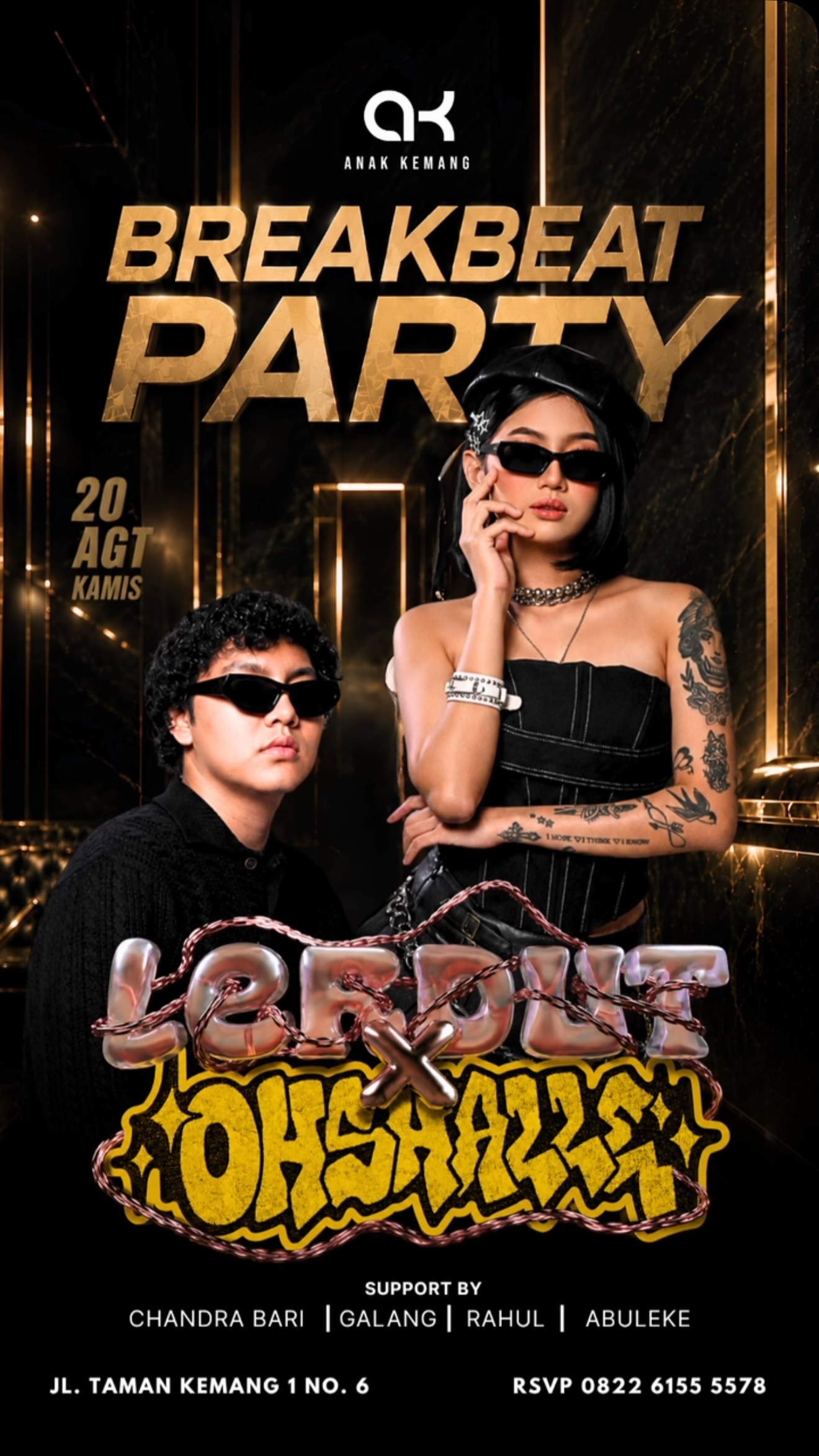 ANAK KEMANG CAFE JAKARTA - BREAKBEAT PARTY (LERDUT X OHSHALLE)