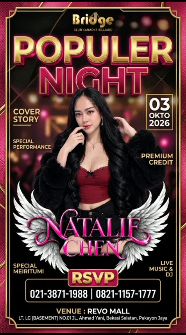 BRIDGE CLUB BEKASI - POPULER NIGHT (NATALIE CHEN)
